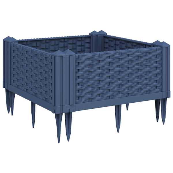 vidaXL vaiadega taimekast, sinine hall, 42,5 x 42,5 x 28,5 cm, PP