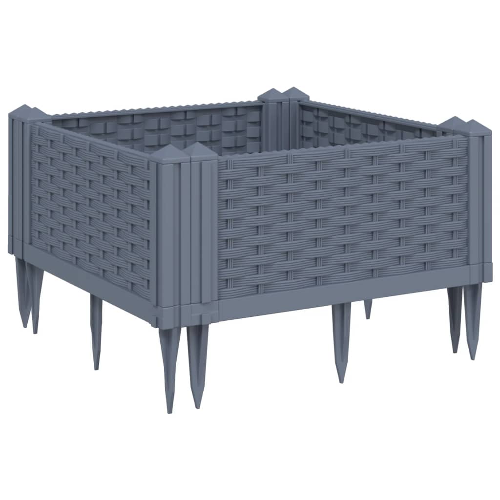 vidaXL Zahradní truhlík s kolíky modrá šedá 42,5 x 42,5 x 28,5 cm PP