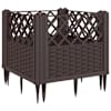 vidaXL vaiadega taimekast, pruun, 43,5 x 43,5 x 43,5 cm, PP
