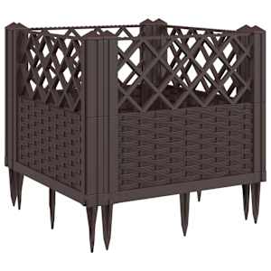 vidaXL vaiadega taimekast, pruun, 43,5 x 43,5 x 43,5 cm, PP
