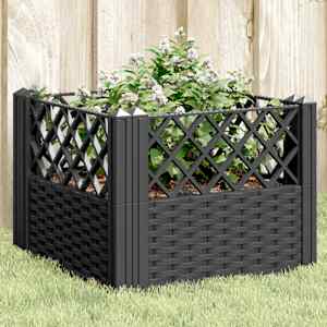 Cvetlično korito z zatiči črno 43,5x43,5x43,5 cm PP