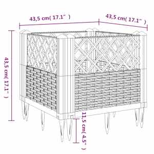 Zahradní truhlík s kolíky bílý 43,5 x 43,5 x 43,5 cm PP - obrázek 8