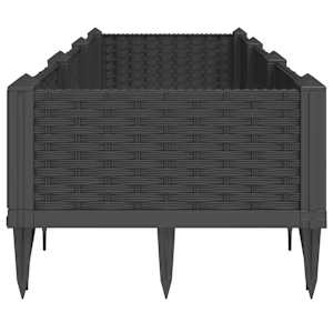 Zahradní truhlík s kolíky černý 125 x 40 x 28,5 cm PP - obrázek 4