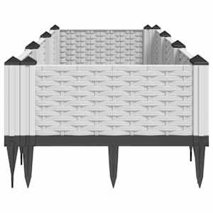 Zahradní truhlík s kolíky bílý 125 x 40 x 28,5 cm PP - obrázek 4