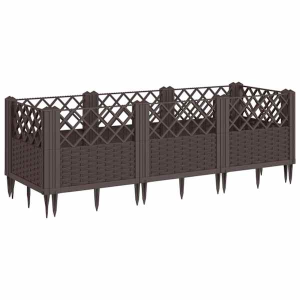 vidaXL vaiadega taimekast, pruun, 123,5 x 43,5 x 43,5 cm, PP