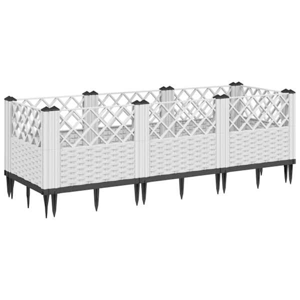 vidaXL vaiadega taimekast, valge, 123,5 x 43,5 x 43,5 cm, PP