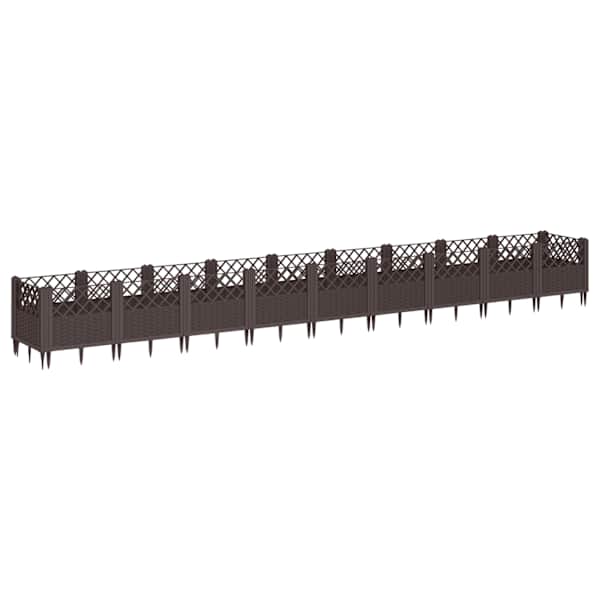 vidaXL vaiadega taimekast, pruun, 363,5 x 43,5 x 43,5 cm, PP