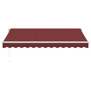 Ručně zatahovací markýza s LED burgundská 350 x 250 cm - obrázek 4