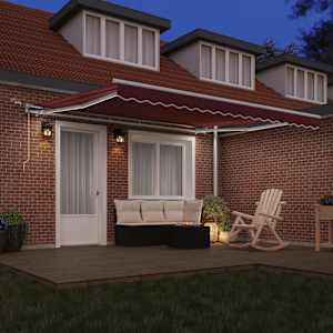 Automatická zatahovací markýza s LED burgundská 400 x 300 cm - obrázek 3
