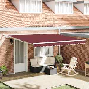 Automatická zatahovací markýza s LED burgundská 400 x 300 cm - obrázek 1