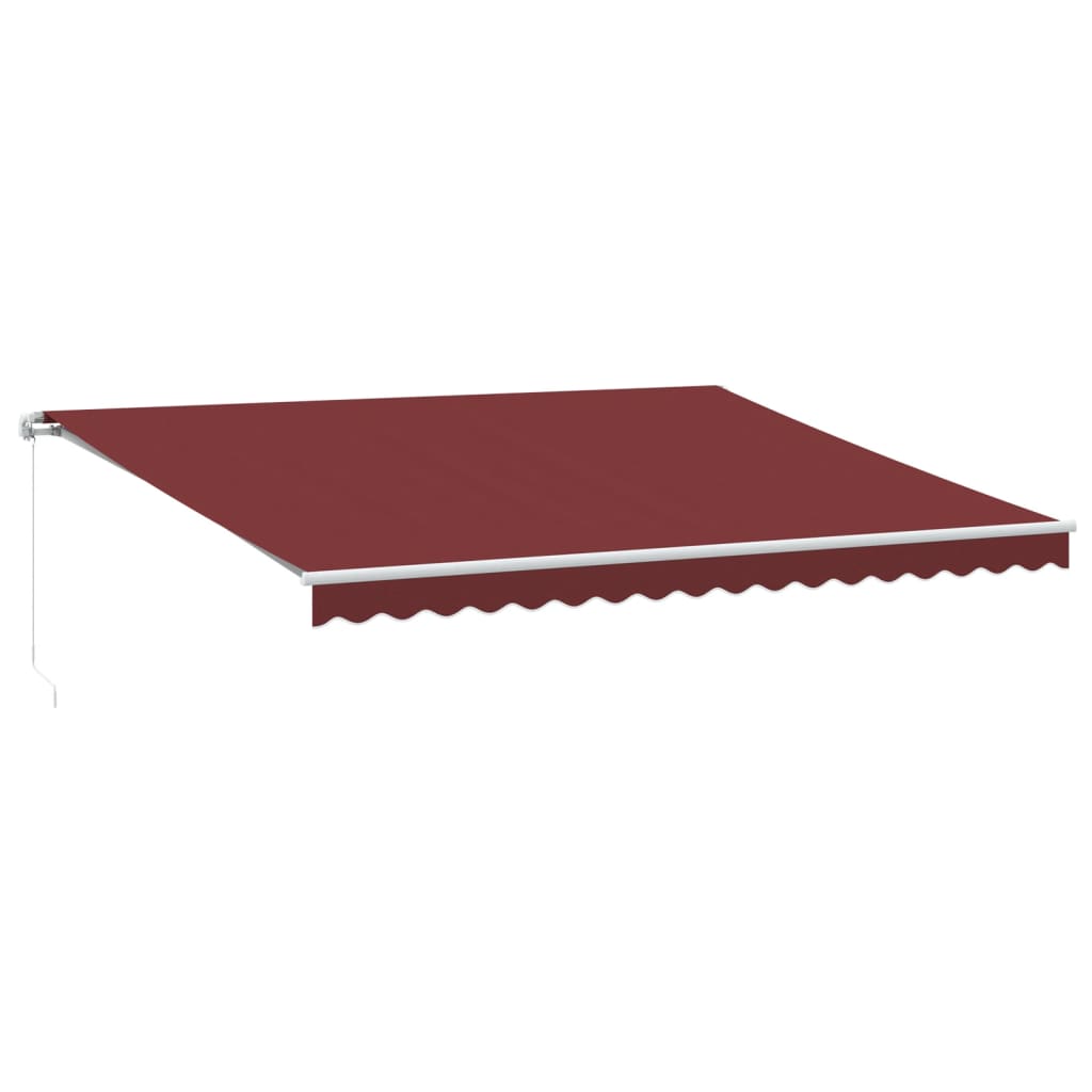 vidaXL Ručně zatahovací markýza s LED burgundská 450 x 300 cm