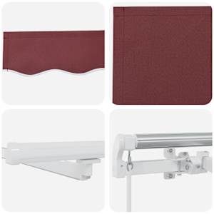 Ručně zatahovací markýza s LED burgundská 600 x 300 cm - obrázek 11
