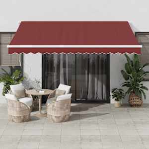 Ročno zložljiva tenda bordo 400x350 cm