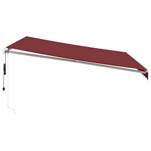 Automatická zatahovací markýza burgundská 400 x 350 cm - obrázek 4