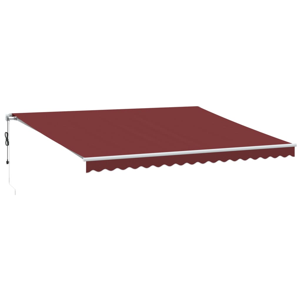vidaXL Automatická zatahovací markýza burgundská 450 x 350 cm