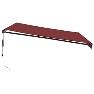 Automatická zatahovací markýza s LED burgundská 400 x 350 cm - obrázek 5