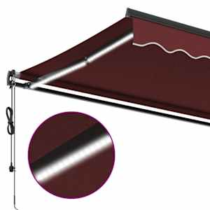 Automatická zatahovací markýza s LED burgundská 400 x 350 cm - obrázek 7
