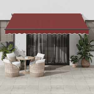Automatická zatahovací markýza s LED burgundská 400 x 350 cm - obrázek 1