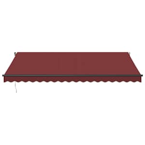 Ručně zatahovací markýza s LED světly burgundská 450 x 350 cm - obrázek 4