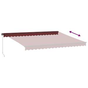 Ručně zatahovací markýza s LED světly burgundská 450 x 350 cm - obrázek 6
