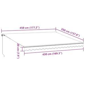 Ručně zatahovací markýza s LED světly burgundská 450 x 350 cm - obrázek 11