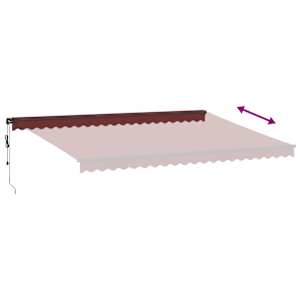Automatická zatahovací markýza burgundská 500 x 350 cm - obrázek 5