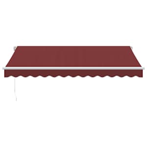 Ručně zatahovací markýza burgundská 350 x 250 cm - obrázek 3