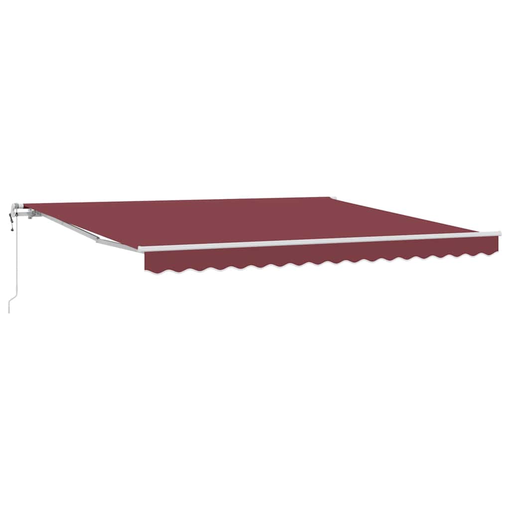 vidaXL Automatická zatahovací markýza burgundská 400 x 300 cm