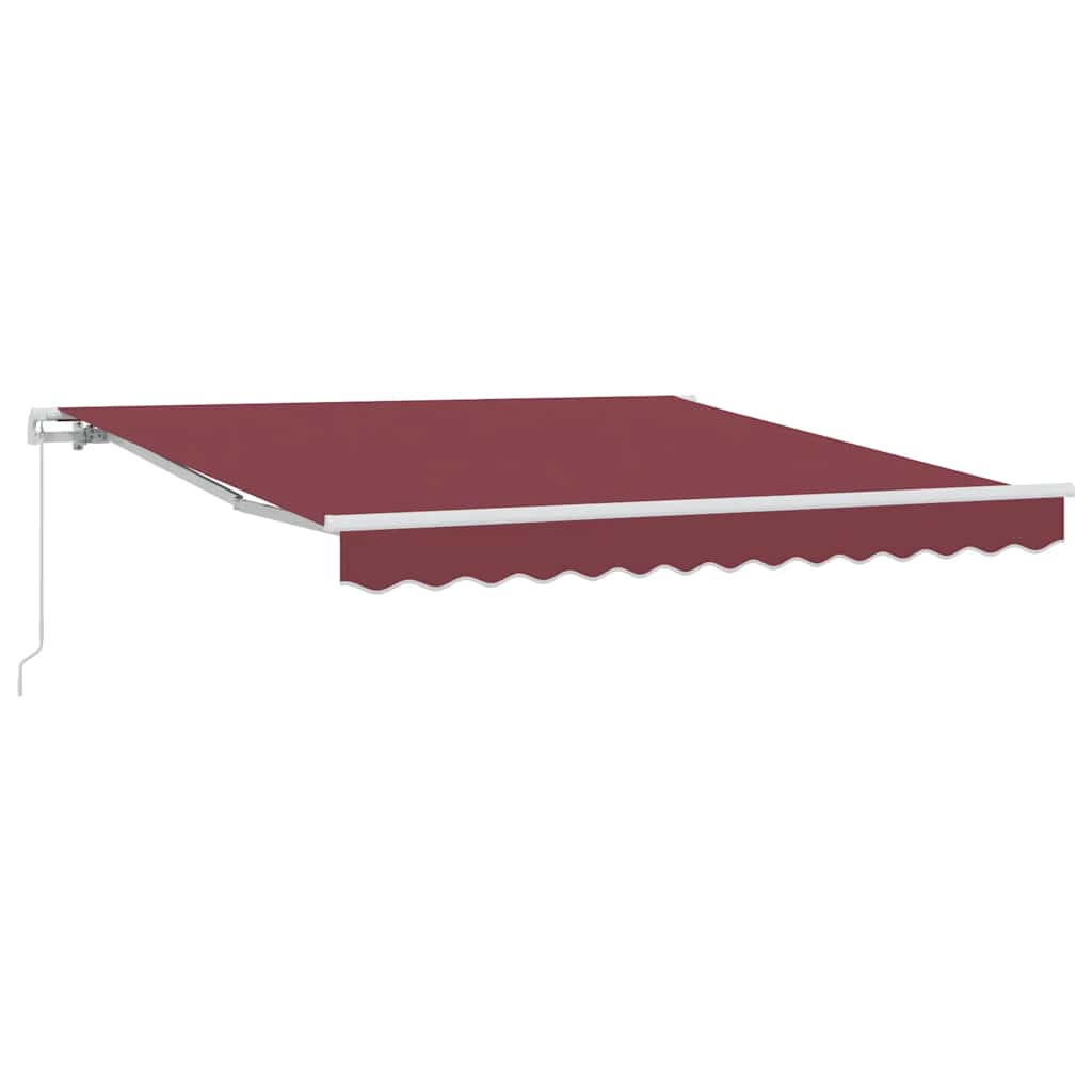 vidaXL Ručně zatahovací markýza burgundská 300 x 250 cm