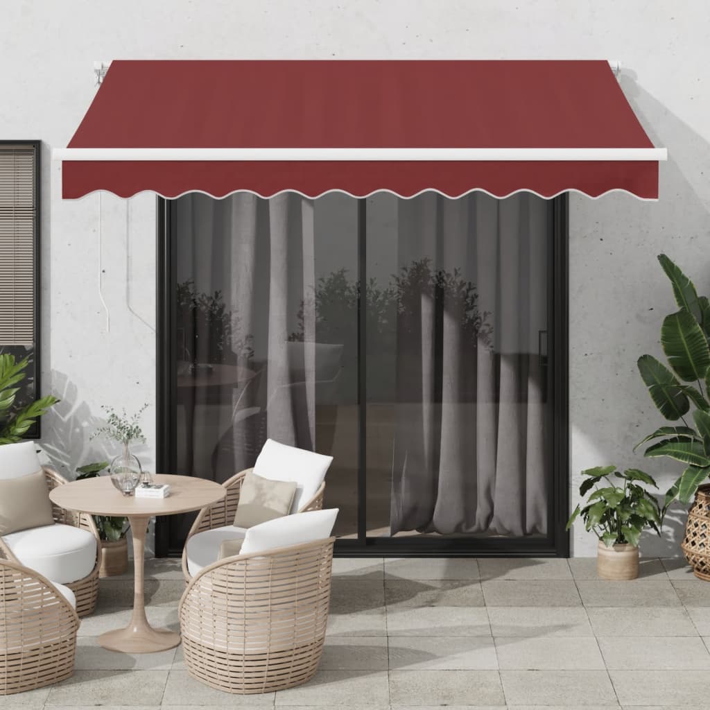 vidaXL Copertina retractabilă manual, vișiniu, 300x250 cm
