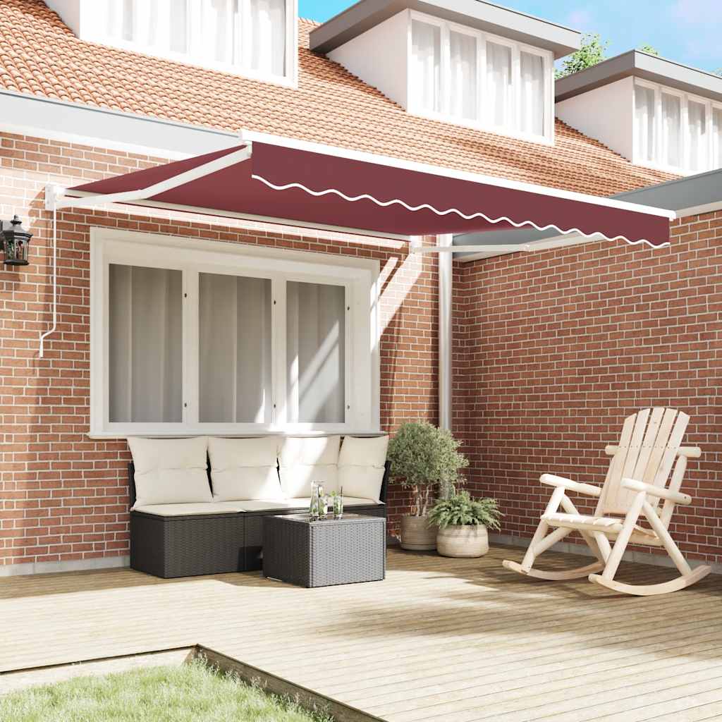 vidaXL Copertina retractabilă manual, vișiniu, 300x250 cm
