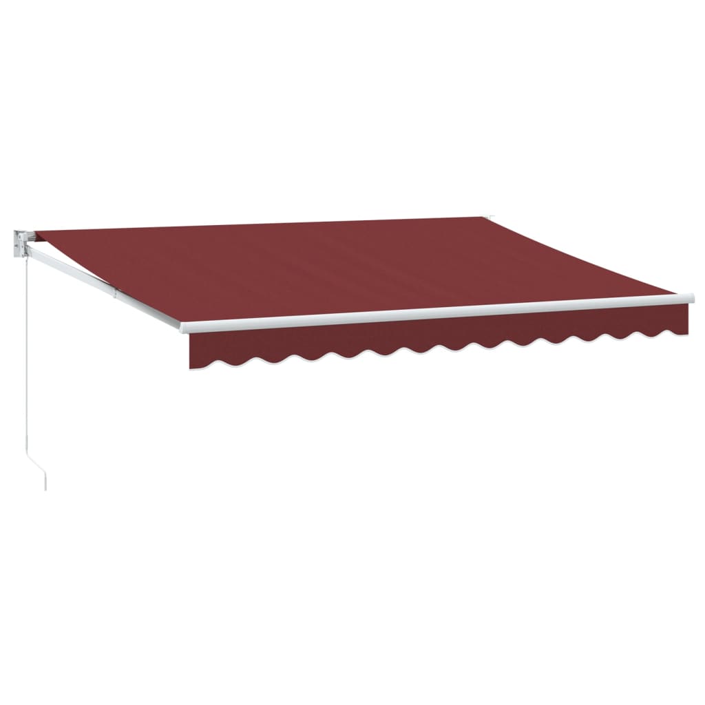vidaXL Ručně zatahovací markýza burgundská 350 x 250 cm