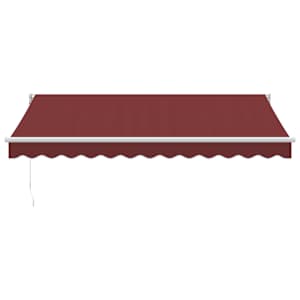 Ručně zatahovací markýza burgundská 350 x 250 cm - obrázek 3
