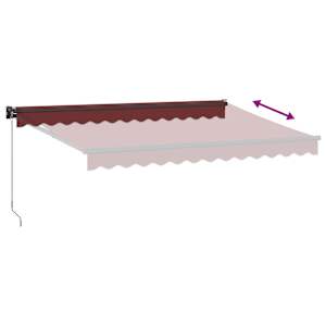 Ručně zatahovací markýza burgundská 350 x 250 cm - obrázek 5