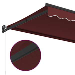 Ručně zatahovací markýza burgundská 350 x 250 cm - obrázek 7