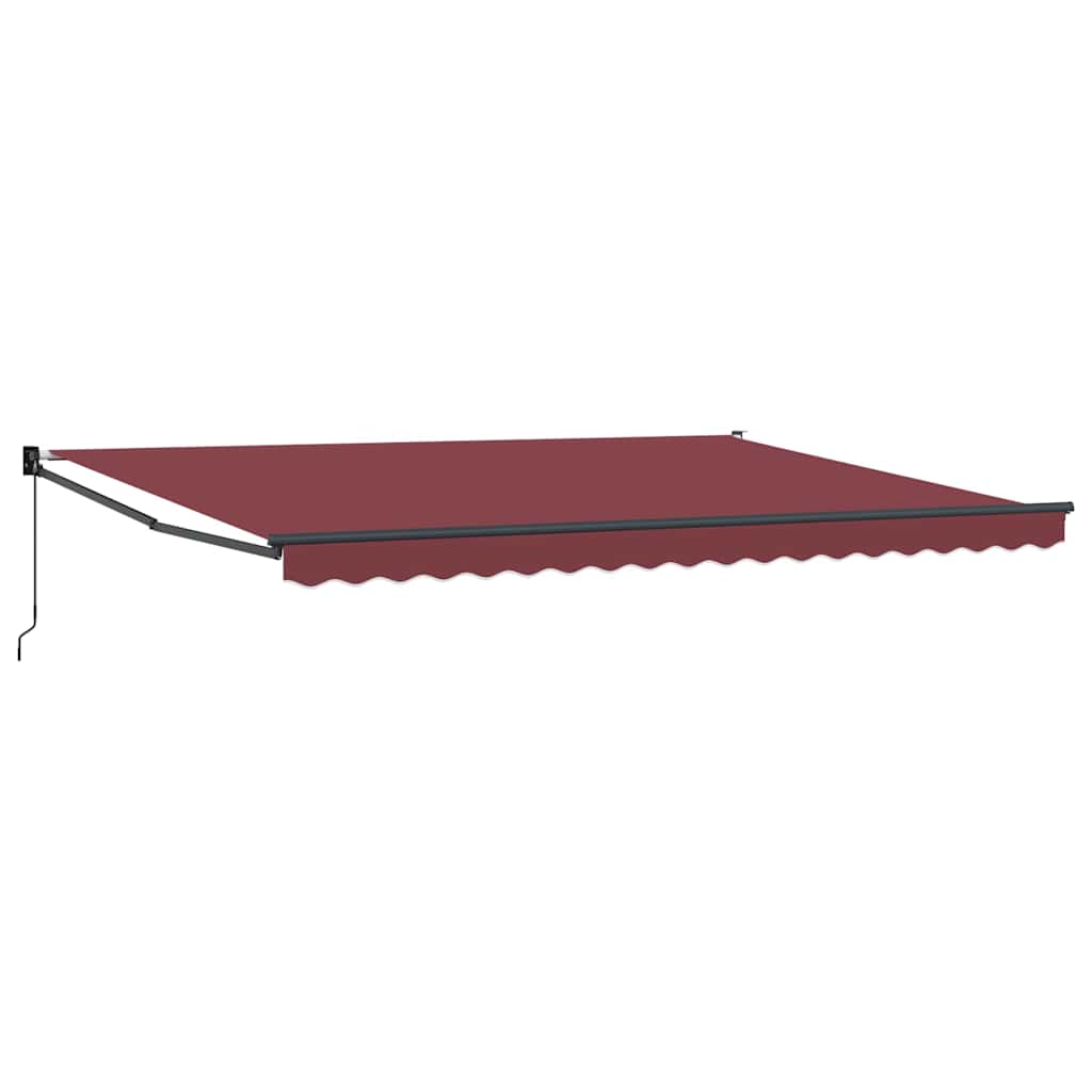 vidaXL Ručně zatahovací markýza burgundská 450 x 300 cm