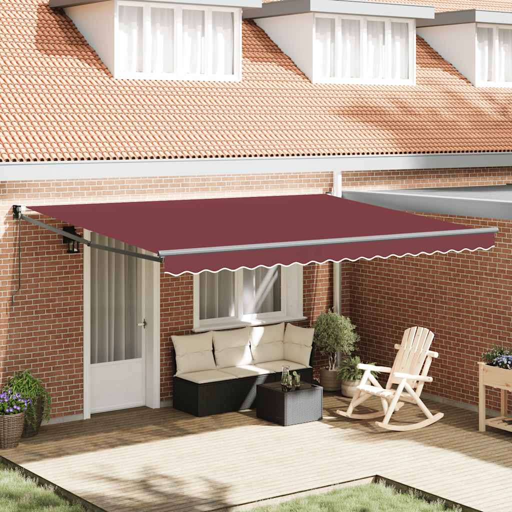 vidaXL Markise Manuell Weinrot 450x300 cm