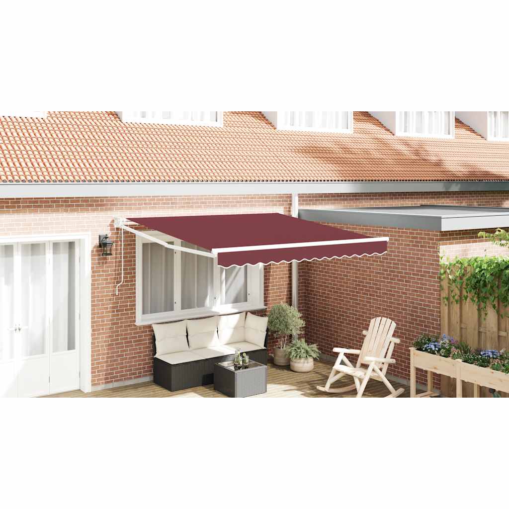 vidaXL Copertina retractabilă automat, vișiniu, 300x250 cm