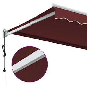 Automatická zatahovací markýza burgundská 350 x 250 cm - obrázek 7