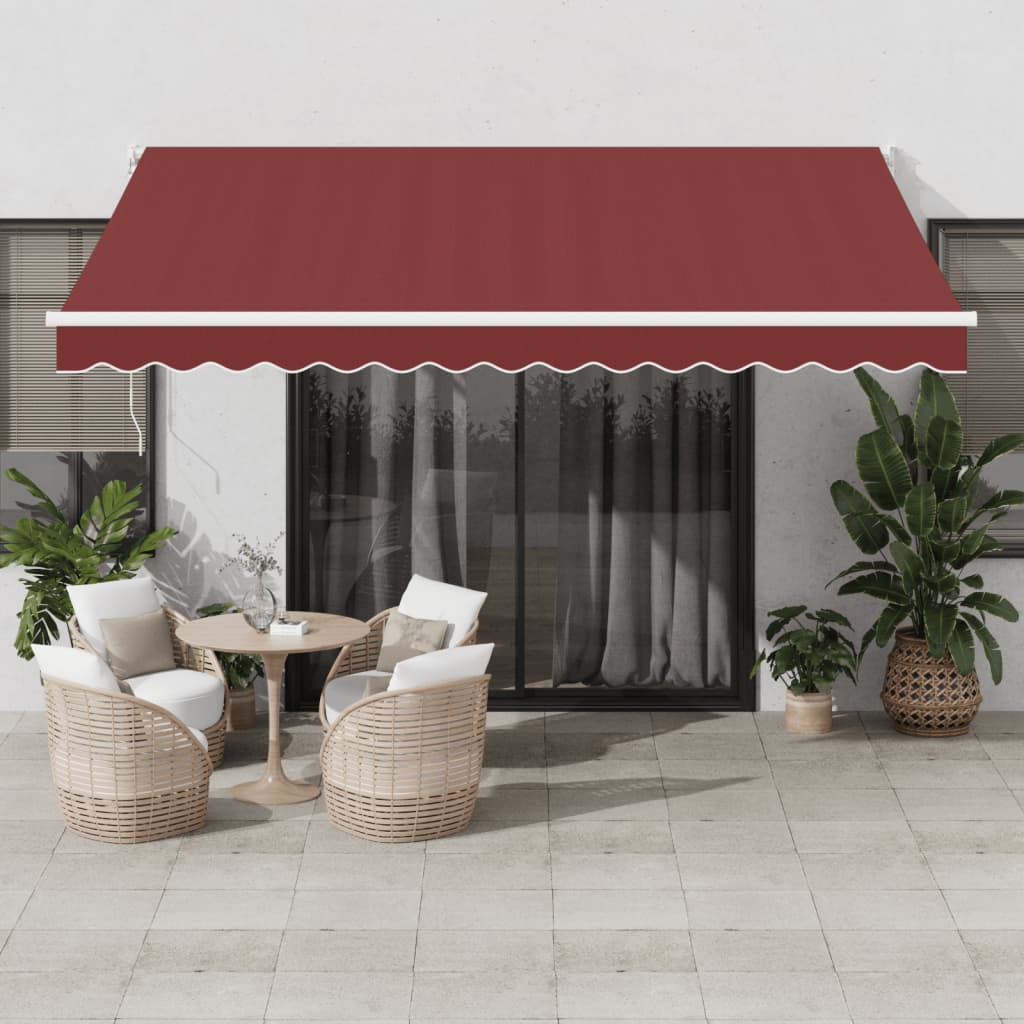 vidaXL Copertina retractabilă automat, vișiniu, 400x300 cm