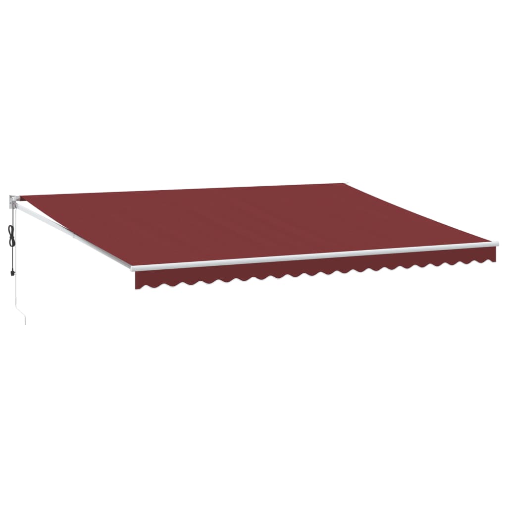 vidaXL Automatická zatahovací markýza burgundská 500 x 300 cm