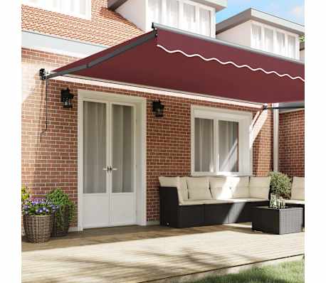 vidaXL Avtomatsko zložljiva tenda bordo 500x300 cm