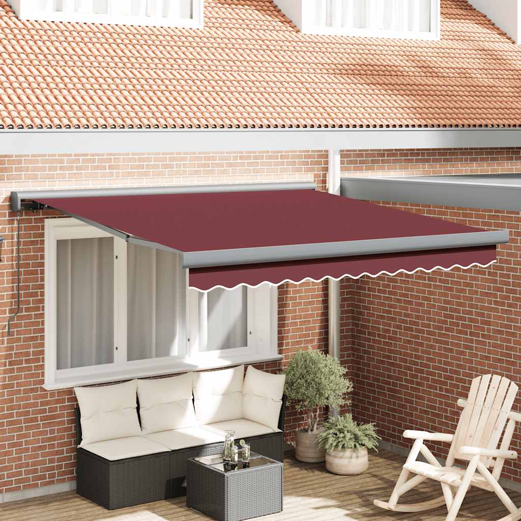 vidaXL Markise Manuell Weinrot 300x250 cm