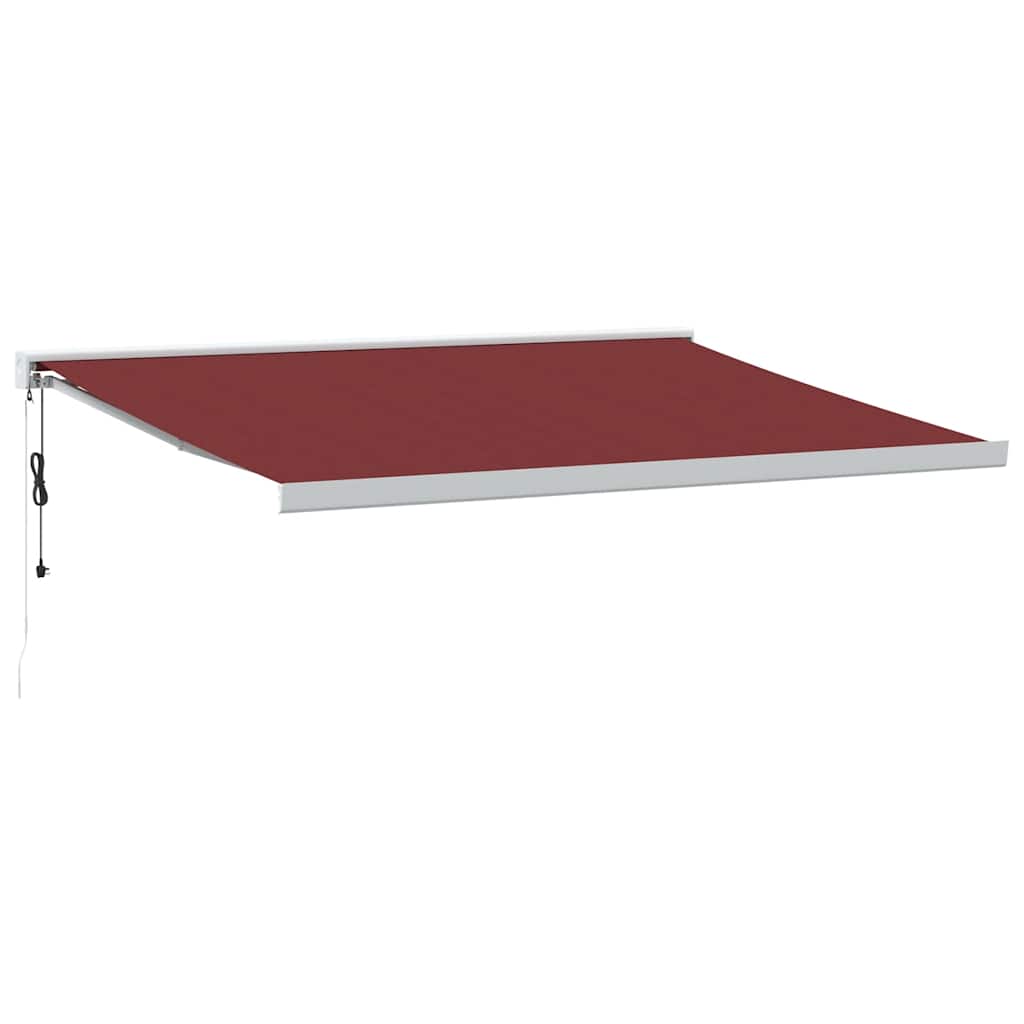 vidaXL Automatická zatahovací markýza burgundská 400 x 300 cm