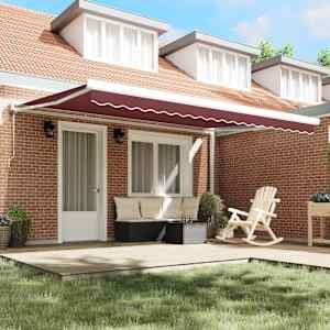 vidaXL Automatic Retractable Awning Burgundy 450x300 cm