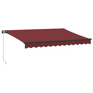 Ručně zatahovací markýza s LED světly burgundská 350 x 250 cm - obrázek 2