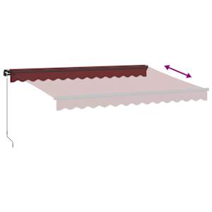 Ručně zatahovací markýza s LED světly burgundská 350 x 250 cm - obrázek 6