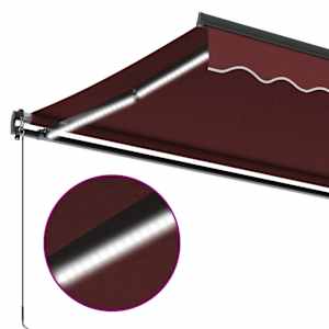 Ručně zatahovací markýza s LED světly burgundská 350 x 250 cm - obrázek 9