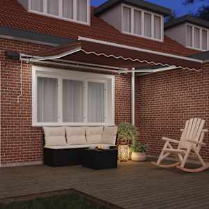 Ručně zatahovací markýza s LED světly hnědá 300 x 250 cm - obrázek 3