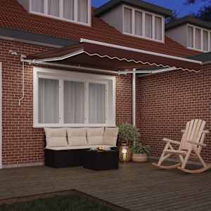 Automatická zatahovací markýza s LED hnědá 300 x 250 cm - obrázek 3